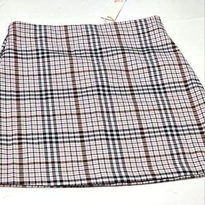 Gianni Bini Pink&Black Plaid Mini Skirt Size 10 NWT